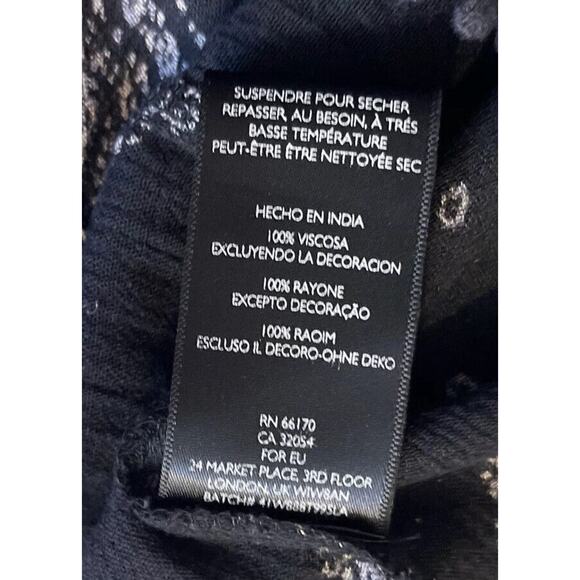 Medium Ecote Spaghetti Strap Off Shoulder Geometric Pattern Womens Top Black - Picture 10 of 10